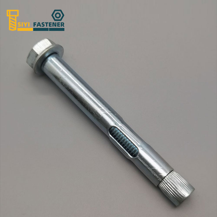 Hex Bolt နှင့် Conical Nut တို့ပါ ၀ င်သောကာဗွန်သံမဏိ Bulewhite Zinc Plated Sleeve Anchor